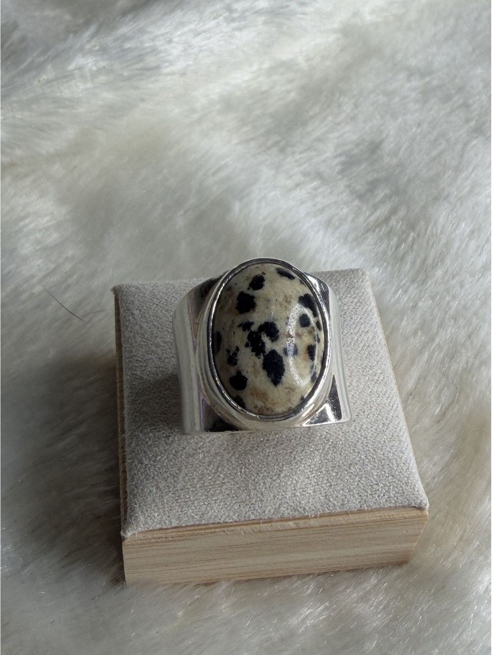 Vintage Silpada R0644 Dalmatian Jasper Ring Sterling Silver .925 Rare SZ. 7